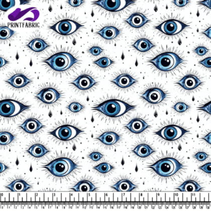 Motif yeux bleus avec gouttes tombantes
