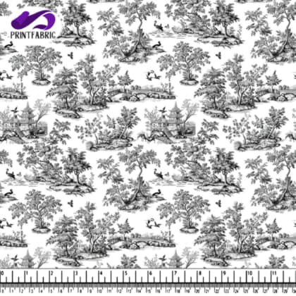 Motif Toile Noir et Blanc avec Éléments de Nature