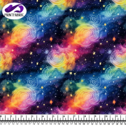 Galaxie Colorée avec Étoiles et Spirales