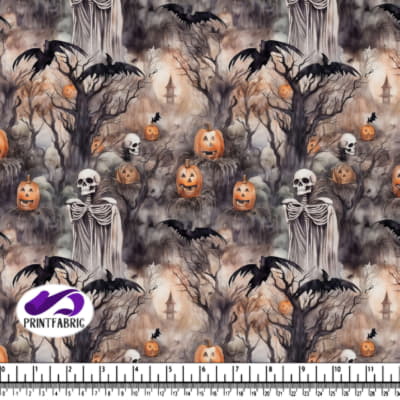 Motif de Forêt Effrayante pour Halloween