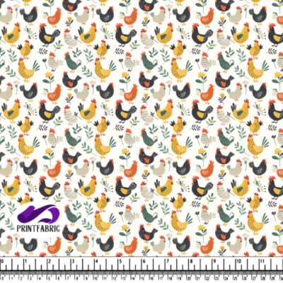 Poulet Coloré et Fleurs