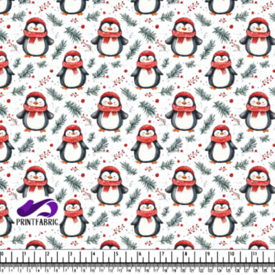 Pingouins Festifs dans un Paysage d'Hiver