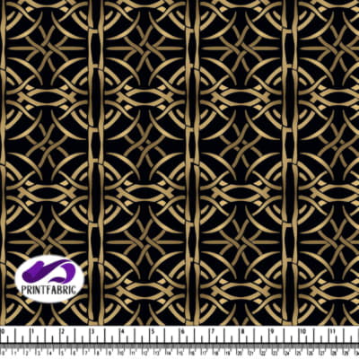 Motif de Lignes Dorées sur Fond Noir