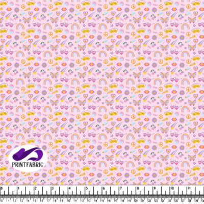 Motif groovy avec l'item peacelove en couleurs pastel