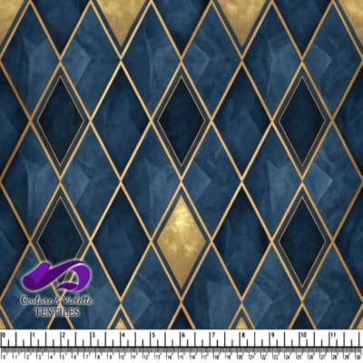 Diamant géométrique luxueux bleu marine et or