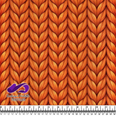 Orange knitted fabric pattern