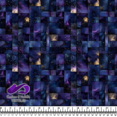 Mosaïque de motifs de galaxies spatiales profondes avec accents d'étoiles dorées