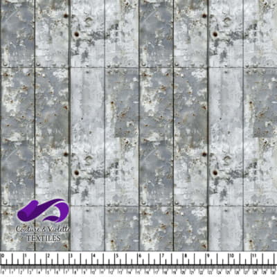 Metal surface with rust spots and rivets panel