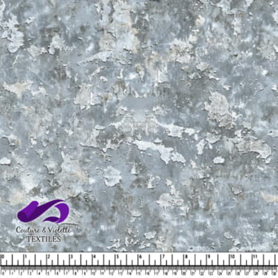 Tissu gris avec motif abstrait de peinture écaillée