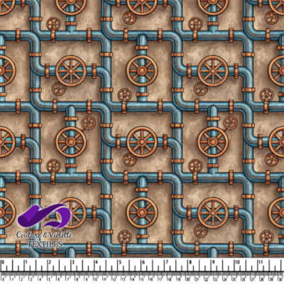 Motif Réseau de Tuyaux Industriels Steampunk