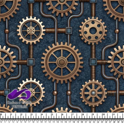 Steampunk Gears and Pipes Industrial Pattern