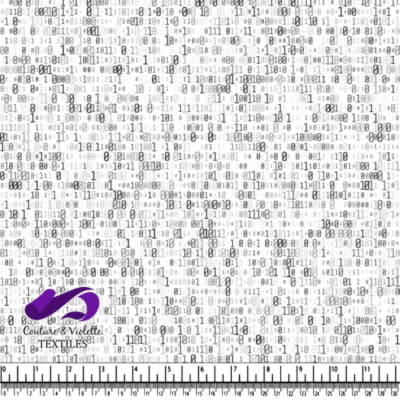 Motif de Code Binaire sur Textile Blanc