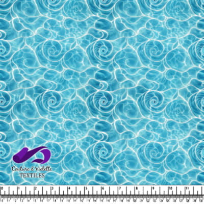 Blue Water Swirl Pattern Fabric Design