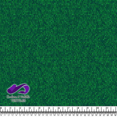 Digital Binary Code Pattern on Green Background Fabric