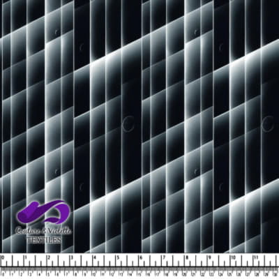 Motif géométrique abstrait avec des formes de croissant et des lignes diagonales