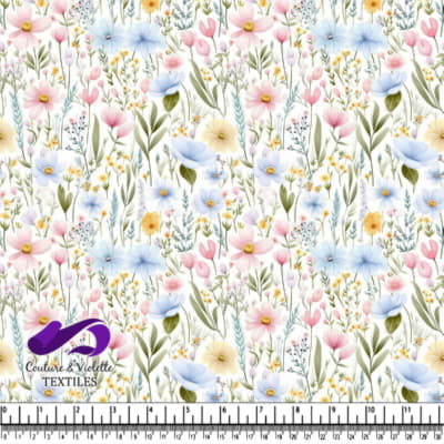 Délicates fleurs sauvages pastel et feuillage