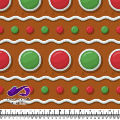 Motif de biscuits en pain d'épice festifs avec glaçage rouge, vert et blanc