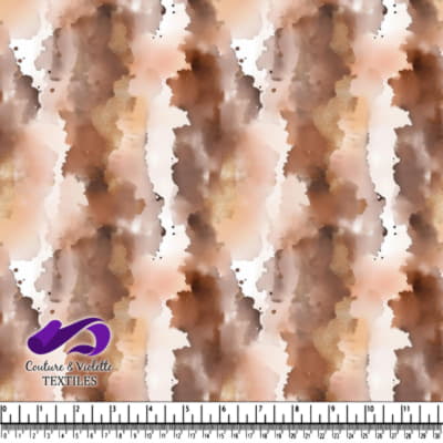 Brown and beige watercolor abstract textile pattern with vertical streaks