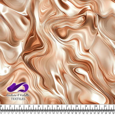 Brown and beige marble swirl fabric pattern