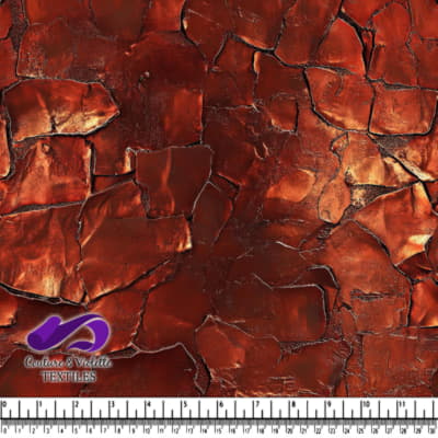 Cracked and weathered reddish brown