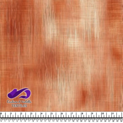 Motif de tissu texturé orange et crème avec un subtil design en croix