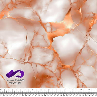 Impression de marbre doux en pêche et blanc
