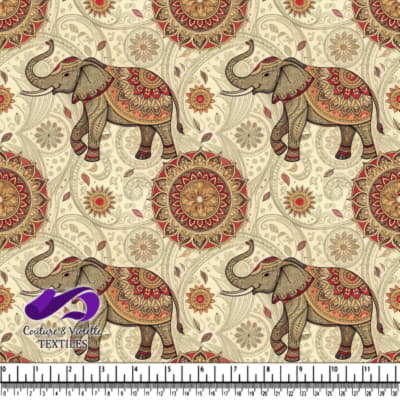 Intricate patterned elephant with mandala designs