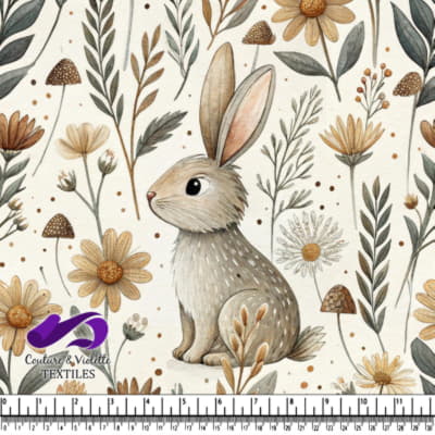 Joli lapin brun entouré de fleurs sauvages