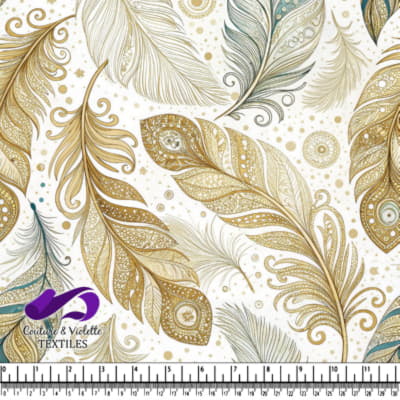 Elegant gold and silver ornamental feathers