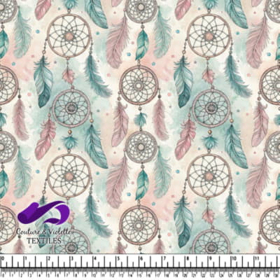 Motif de Capteur de Rêves Pastel et Plumes
