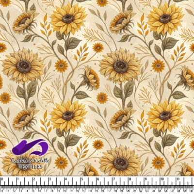 Motif floral vintage de tournesols