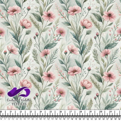 Delicate pink flowers and green foliage