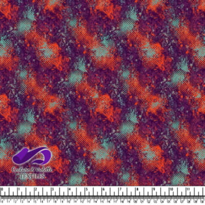 Abstract textured pattern with purple orange and teal