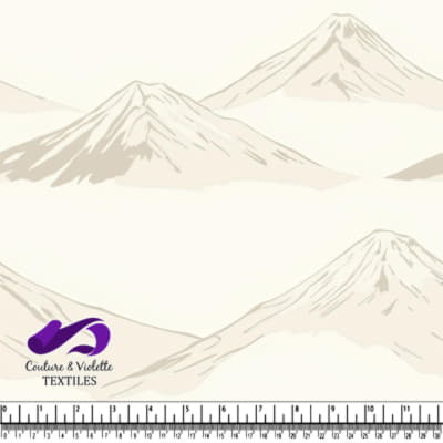 Paysage de montagne avec design de brume superposée