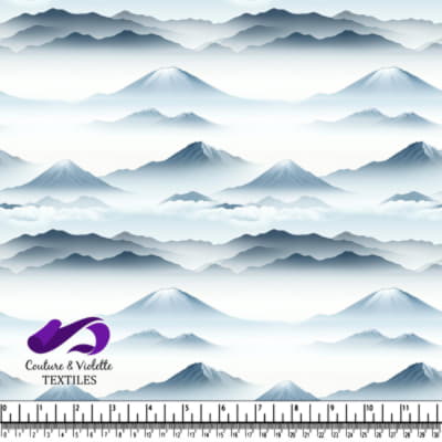 Paysage Montagneux Brumeux avec Pics Superposés et Vallées Brumeuses