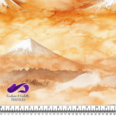 Paysage Montagnard Serein avec Brume et Sommets Enneigés