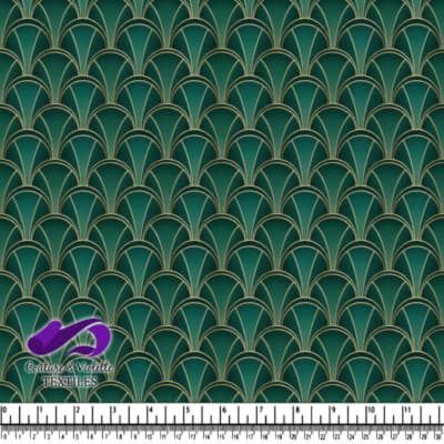 Art Deco Pattern in Green and Gold