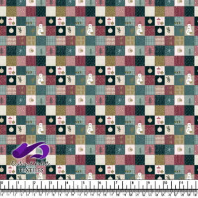 Patchwork Hivernal Douillet avec Bonhommes de Neige et Ornements de Fête