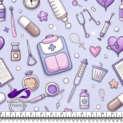 Cute Purple Medical and Healthcare Pattern Design