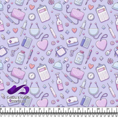 Cute Pastel Medical Pattern with Syringes and Hearts
