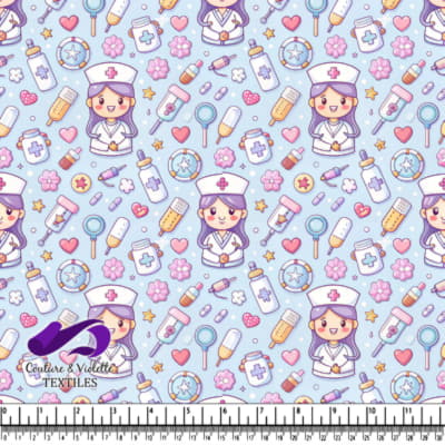 Mignon Motif de Médecin en Cartoon sur Fond Bleu