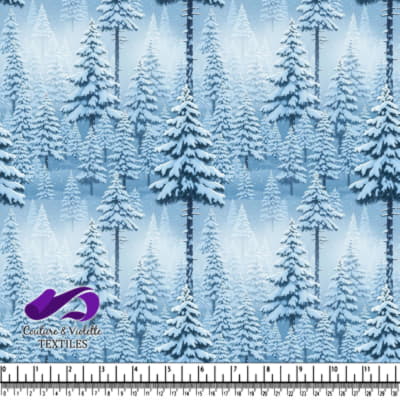 Snow Covered Evergreen Forest in Winter Wonderland