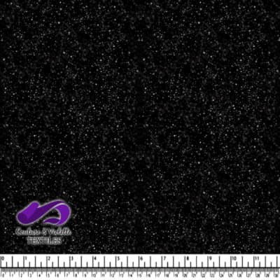 Black fabric with white speckled pattern