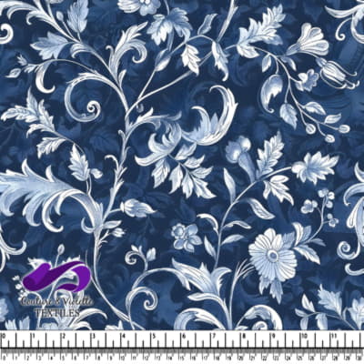 Elegant Blue Floral Vintage Pattern