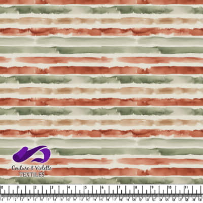 Earth Tone Watercolor Horizontal Striped Textile Pattern