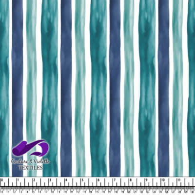 Motif en Rayures Verticales Bleu et Sarcelle Aquarelle