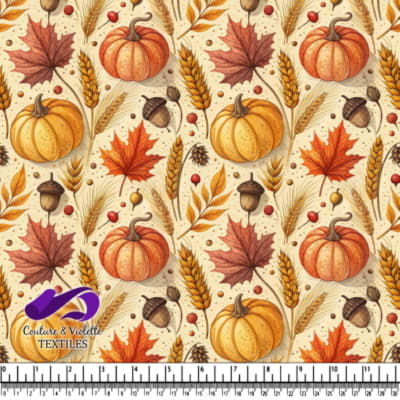 Motif de Harvest d'Automne avec Citrouilles, Feuilles et Glands