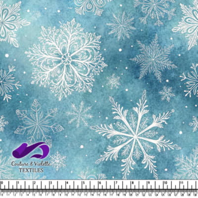 Élégant Motif de Flocons de Neige Bleu d'Hiver