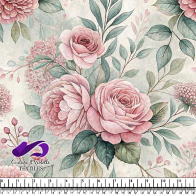 Vintage Pink Roses Floral Pattern