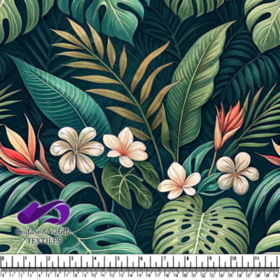 Tropical Leaves and Flowers Pattern